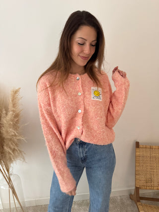 Peach smiley knit