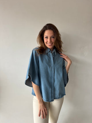 Blue denim top