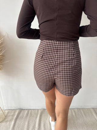 Brown checked skort