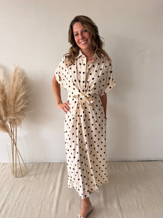 Polka dots knot dress