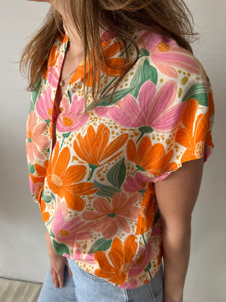 Pink orange blouse