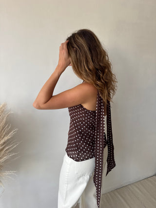 Polka dot brown top
