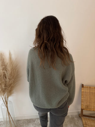 Olive alpaca knit