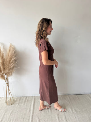 Brown knot dress