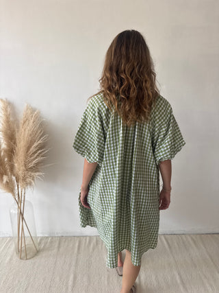 Green vichy dress