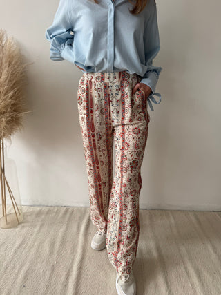 Terracotta flowers summer pants