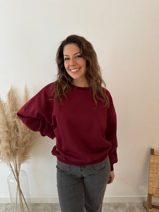 Burgundy happy sweater