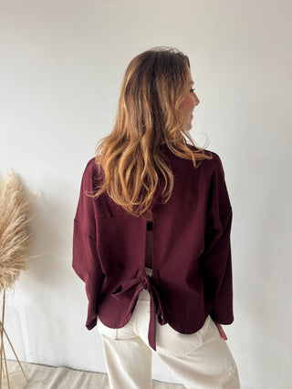 Burgundy knot back longsleeve