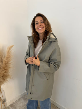 Kaki rain jacket