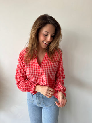 Coral vichy bouse