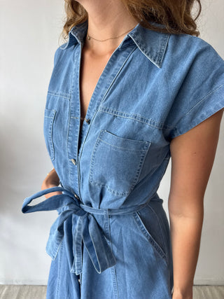 Denim maxi dress