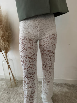 White lace pants