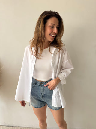White let me shine shirt