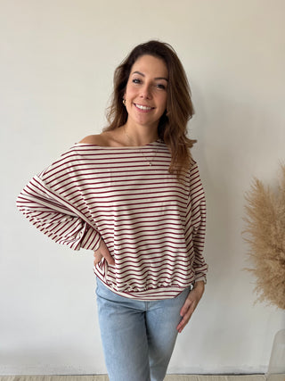 Burgundy asymmetric top
