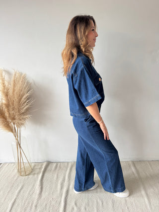 Blue denim co ord set