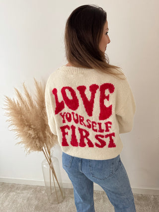 Love yourself beige knit