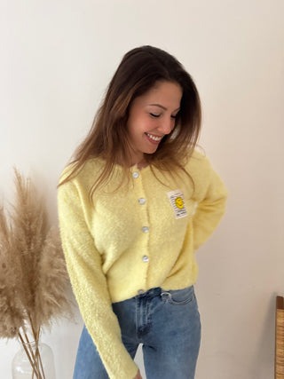 Yellow smiley knit