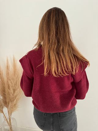 Burgundy layered knit