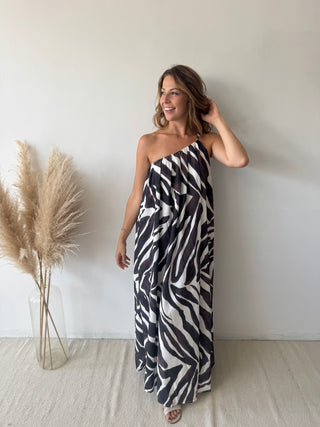 Brown zebra dress