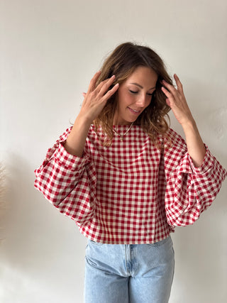 Vichy boatneck top