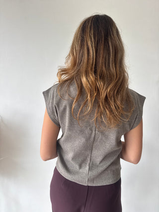 Soft taupe turtleneck top