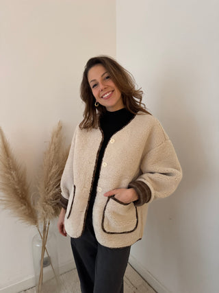 Beige teddy jacket