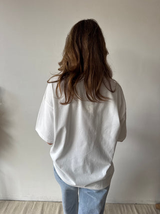 Bikini print white tee