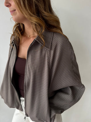 Camel checked jacket