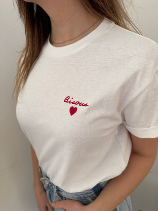 White bisous tee