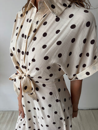 Polka dots knot dress