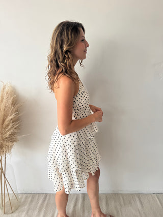 Polka dots ruffled dress