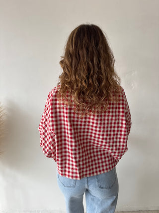 Vichy boatneck top