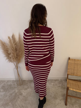 Burgundy striped set