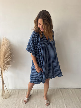 Navy Vichy dress