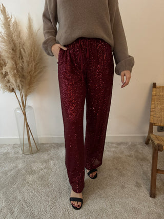 Burgundy comfy glitter pants