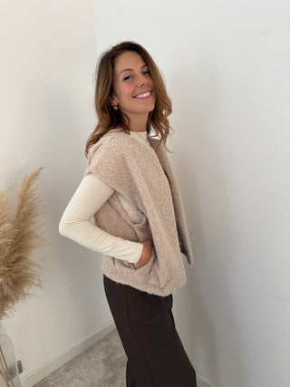 Beige fall gilet