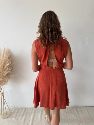 Terracotta cut out dress