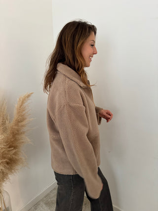 Taupe teddy vest