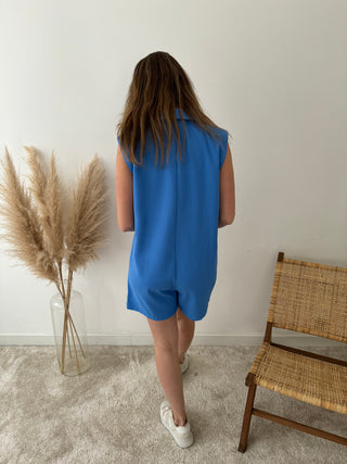 Blue blazer playsuit