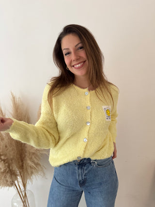 Yellow smiley knit