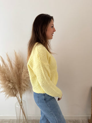 Yellow smiley knit