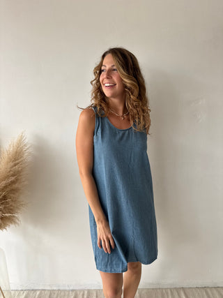 Blue denim dress