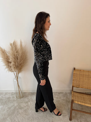 Black glitter jumpsuit