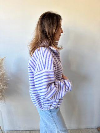 Lila blue striped zipper vest