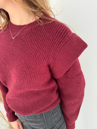 Burgundy layered knit