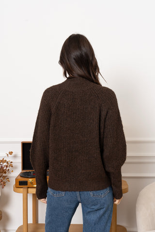 Soft simple brown turtleneck knit