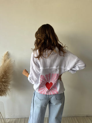 red heart white tetra shirt