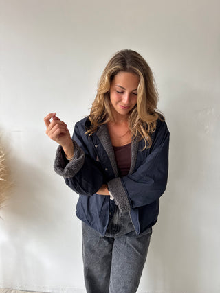 Blue detail grey reversible jacket