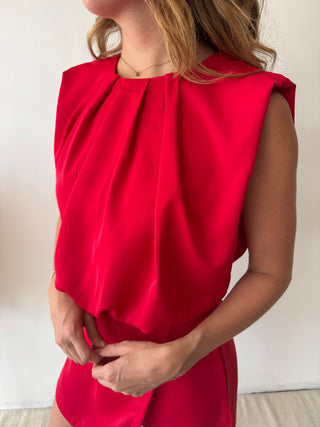 Soft red playsuit