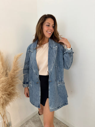 Blue vintage denim blazer